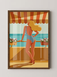 Strandschönheit Retro Illustration