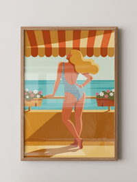 Strandschönheit Retro Illustration