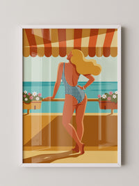 Strandschönheit Retro Illustration