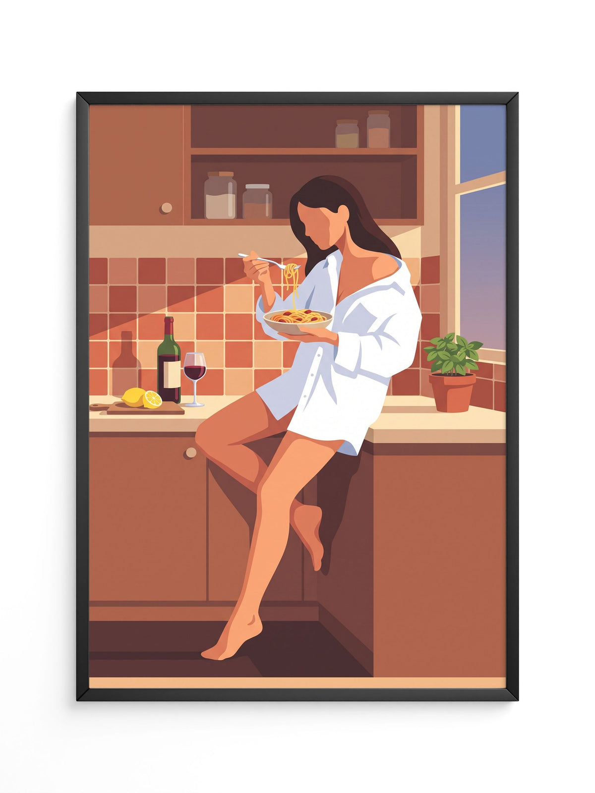 Pasta Küche Illustration Retro