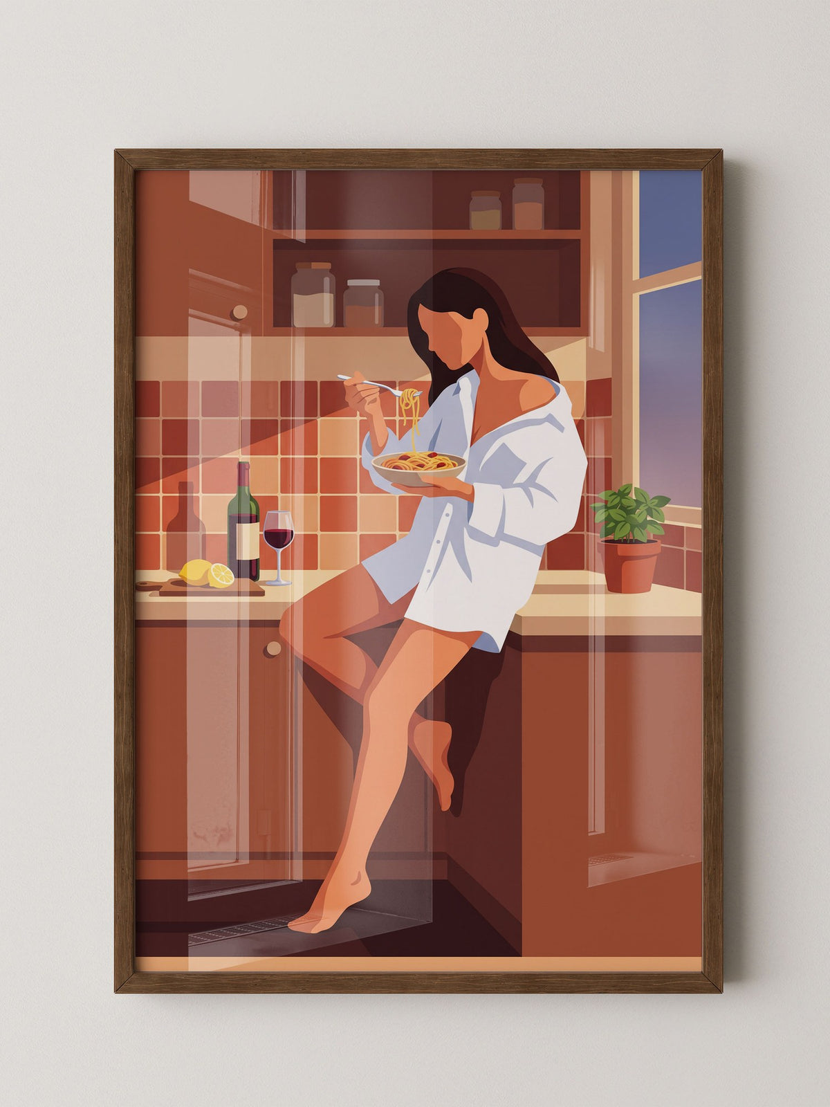 Pasta Küche Illustration Retro