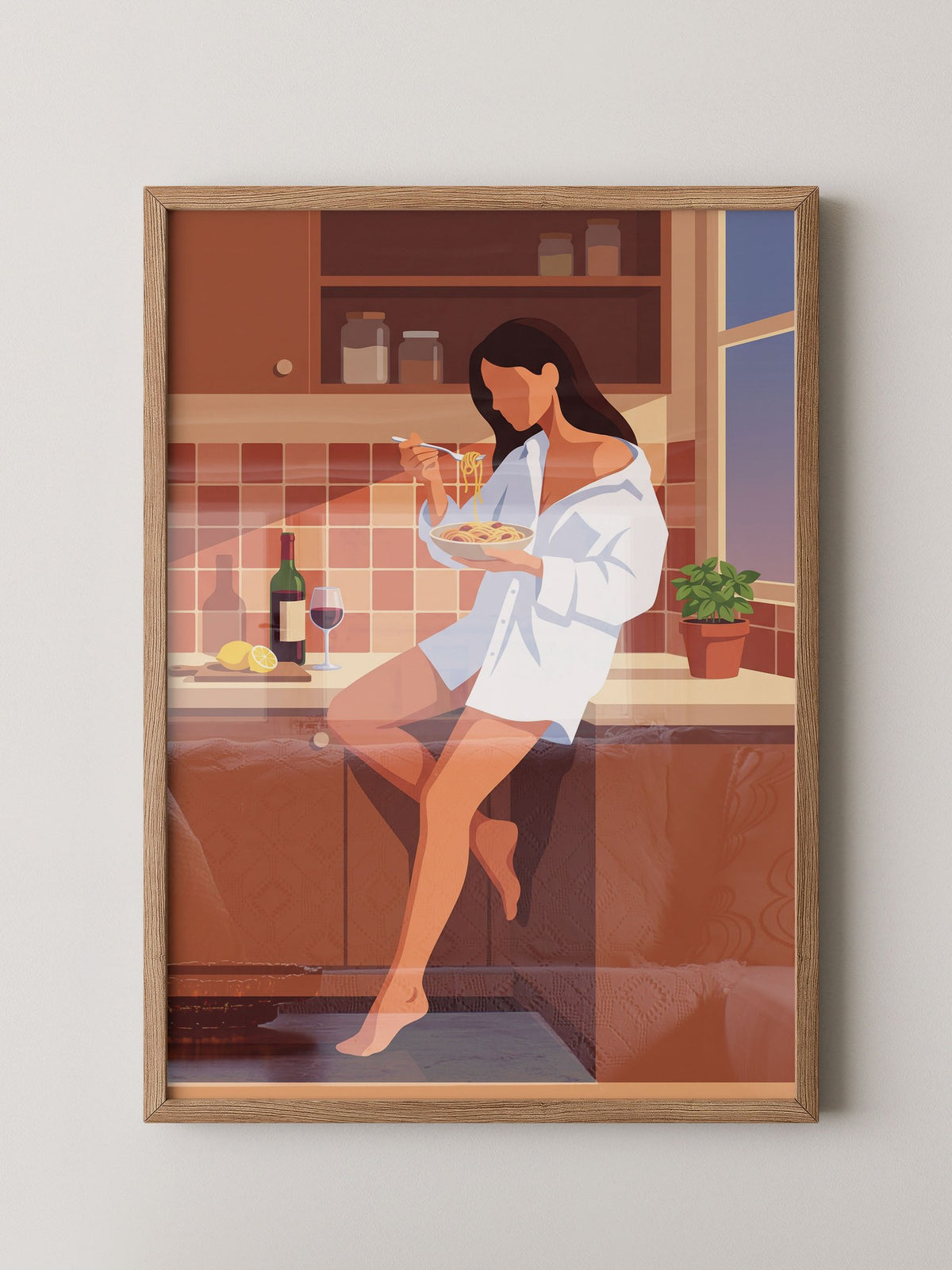 Pasta Küche Illustration Retro