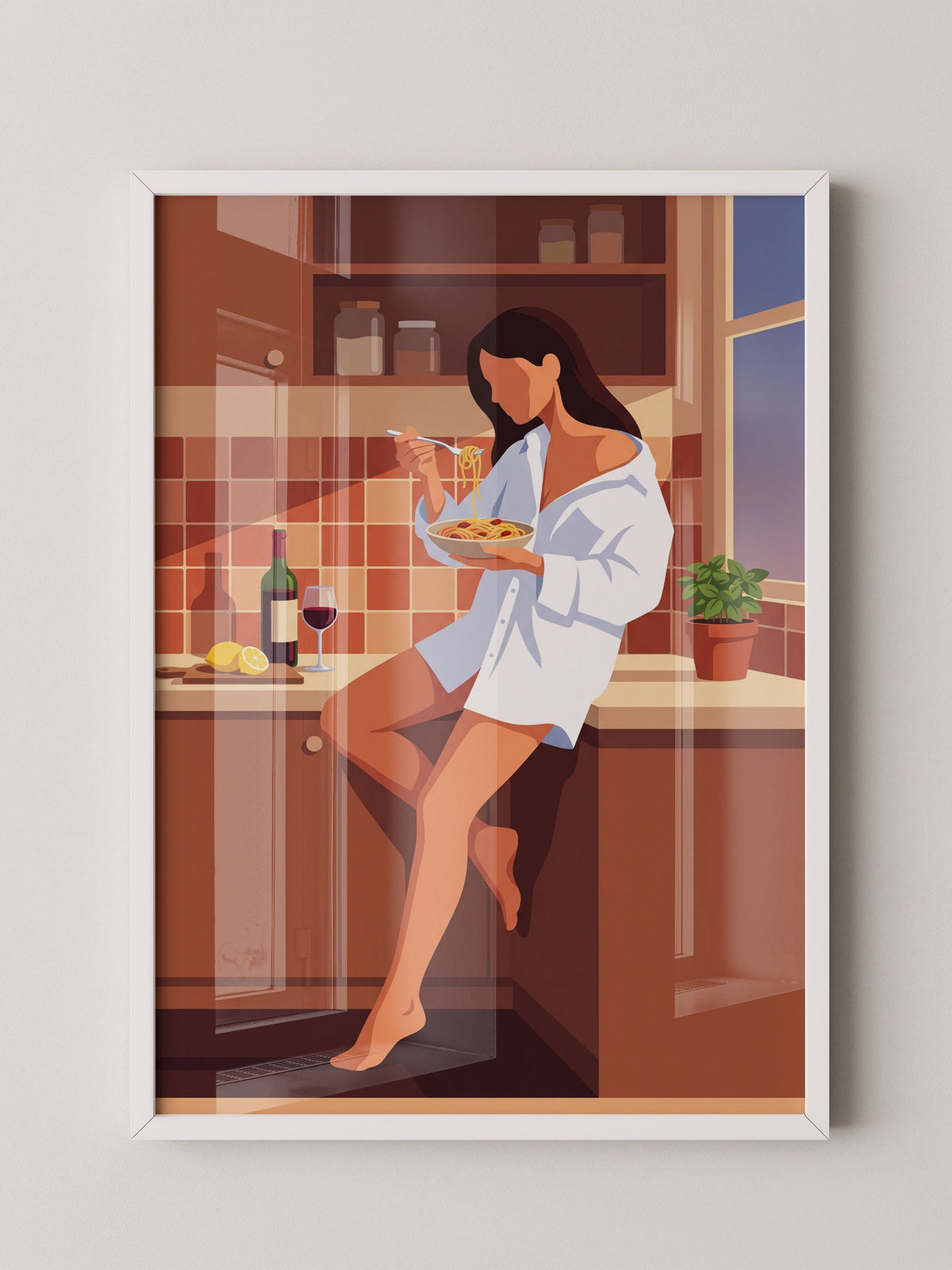 Pasta Küche Illustration Retro