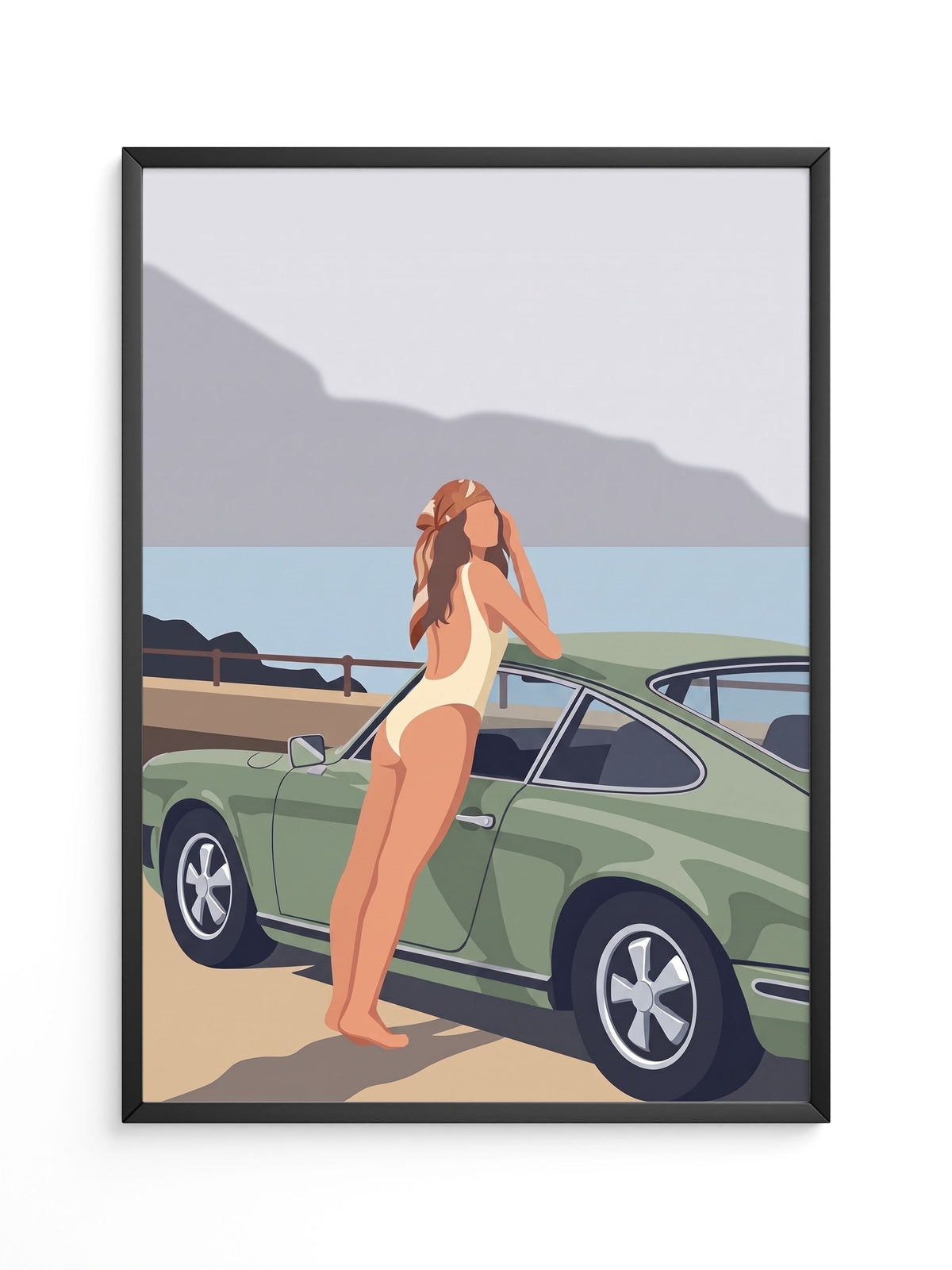 Retro Auto Strand Illustration