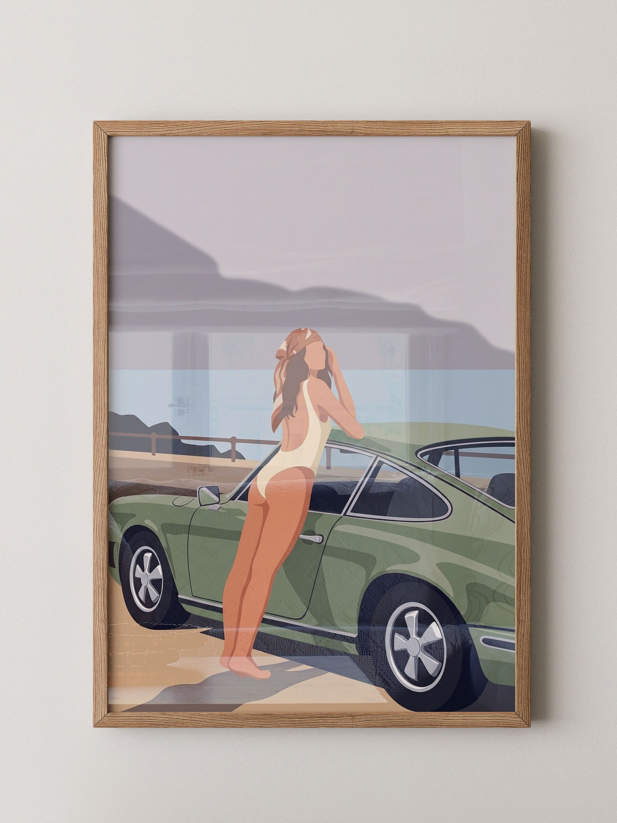 Retro Auto Strand Illustration