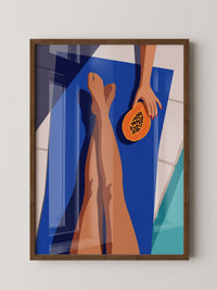 Papaya Blau Illustration