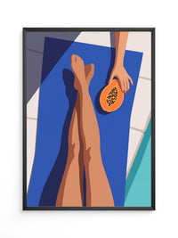 Papaya Blau Illustration