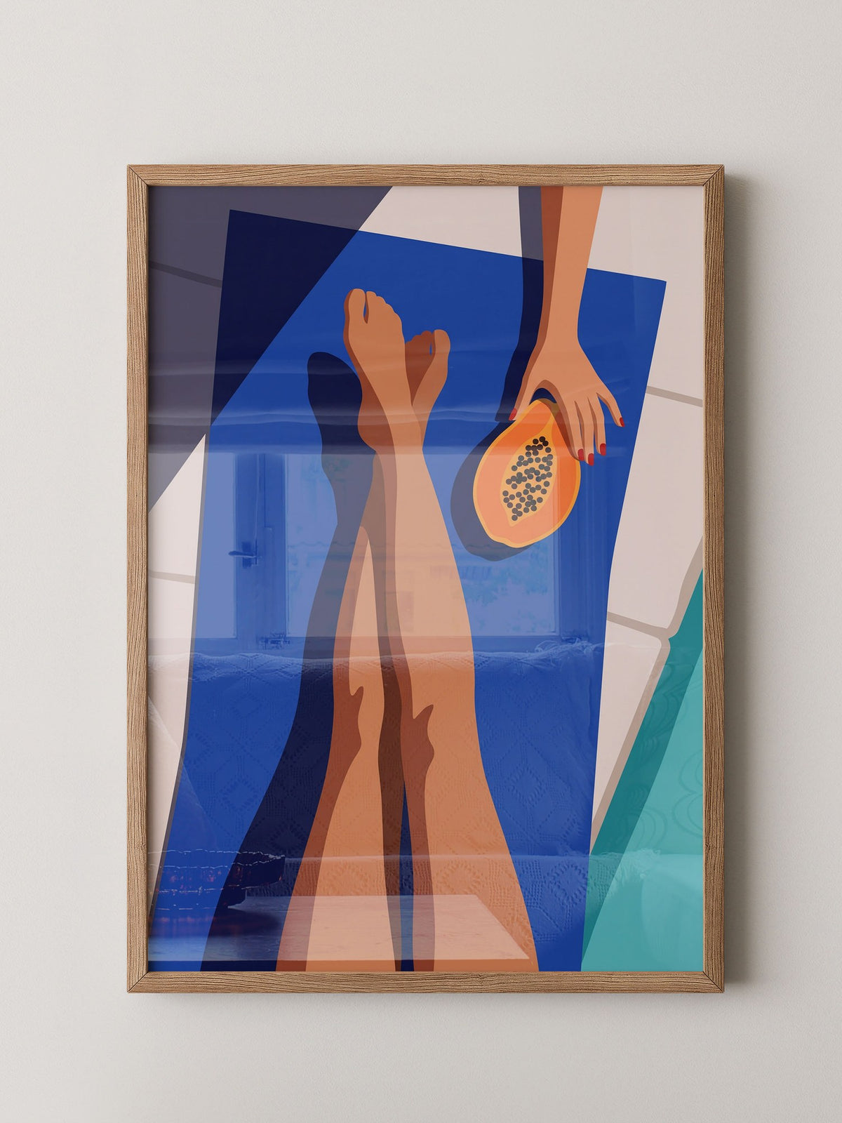 Papaya Blau Illustration