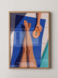 Papaya Blau Illustration