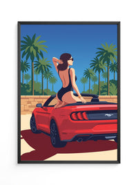 Cabrio Frau Palmenstrand