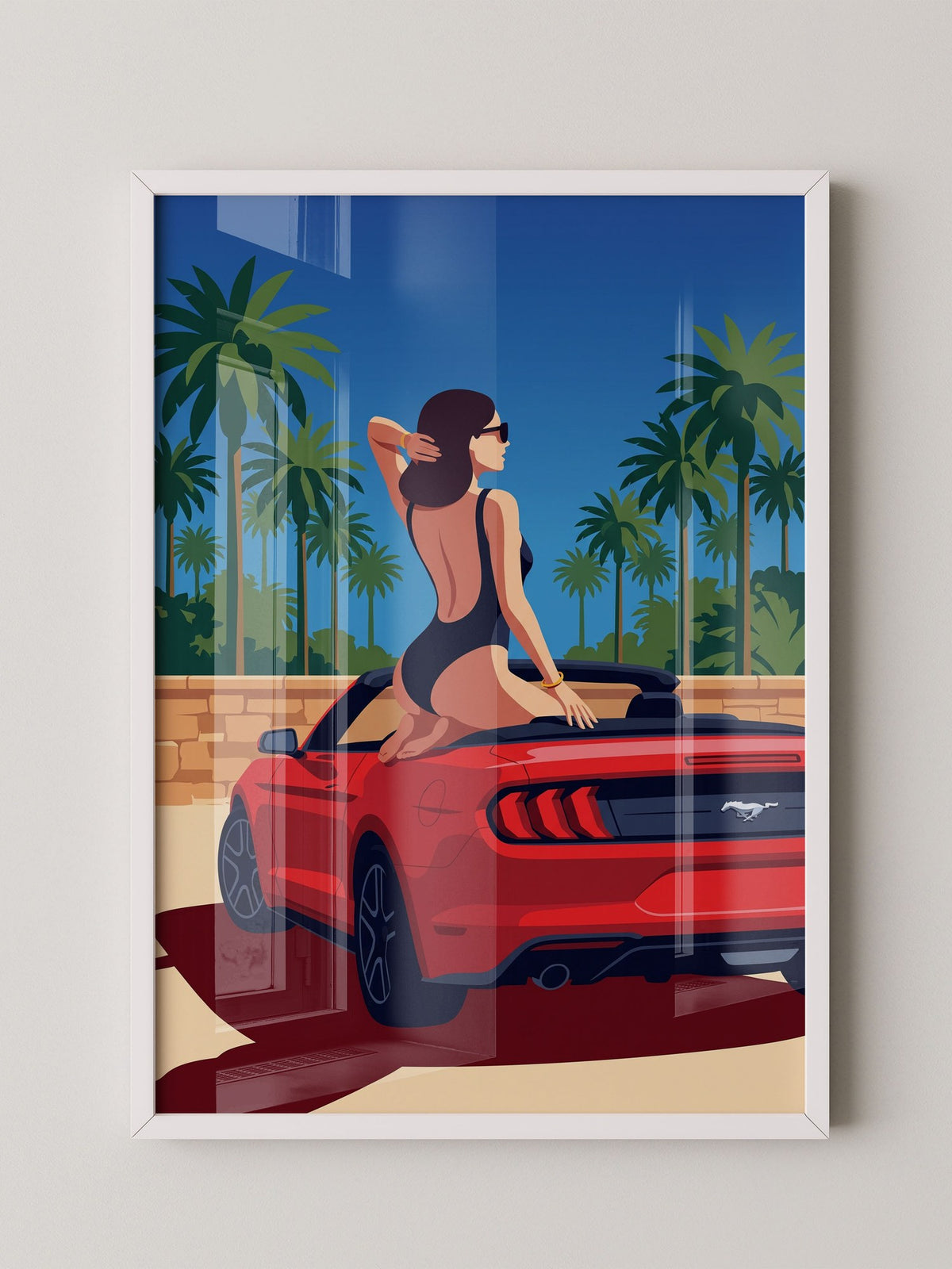 Cabrio Frau Palmenstrand
