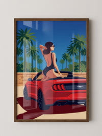 Cabrio Frau Palmenstrand