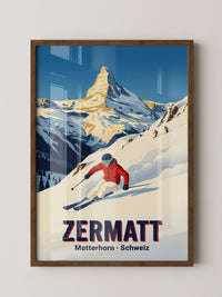 Matterhorn Skifahrer Retro