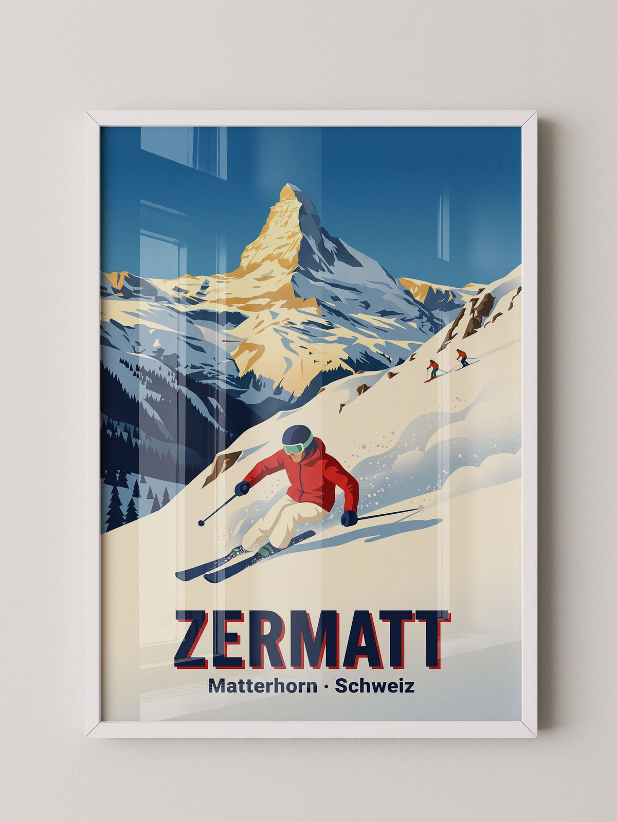 Matterhorn Skifahrer Retro
