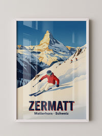Matterhorn Skifahrer Retro