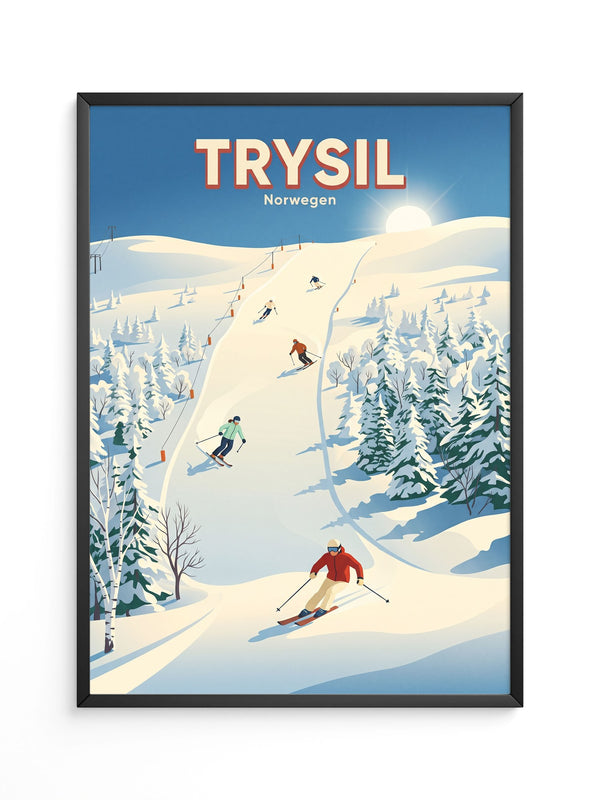 Ski Landschaft Retro