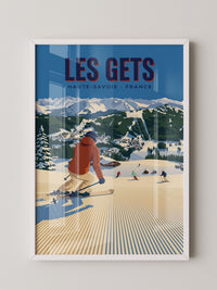 Skifahrer Berge Retro