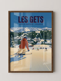 Skifahrer Berge Retro