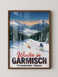 Skifahrer Alpen Winter