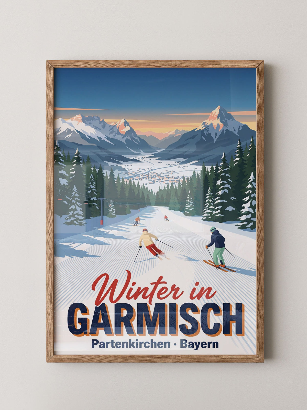 Skifahrer Alpen Winter