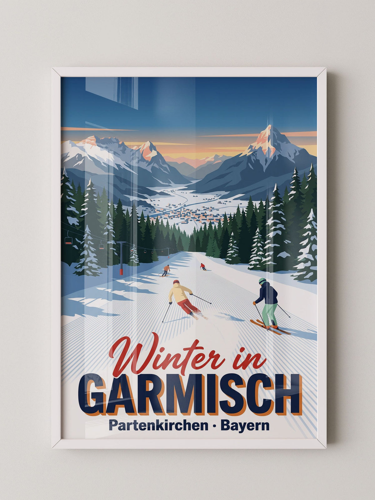 Skifahrer Alpen Winter