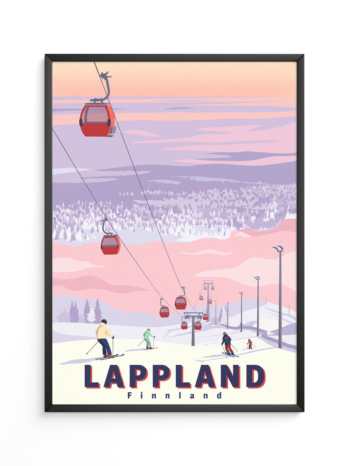 Lappland Skifahren Illustration