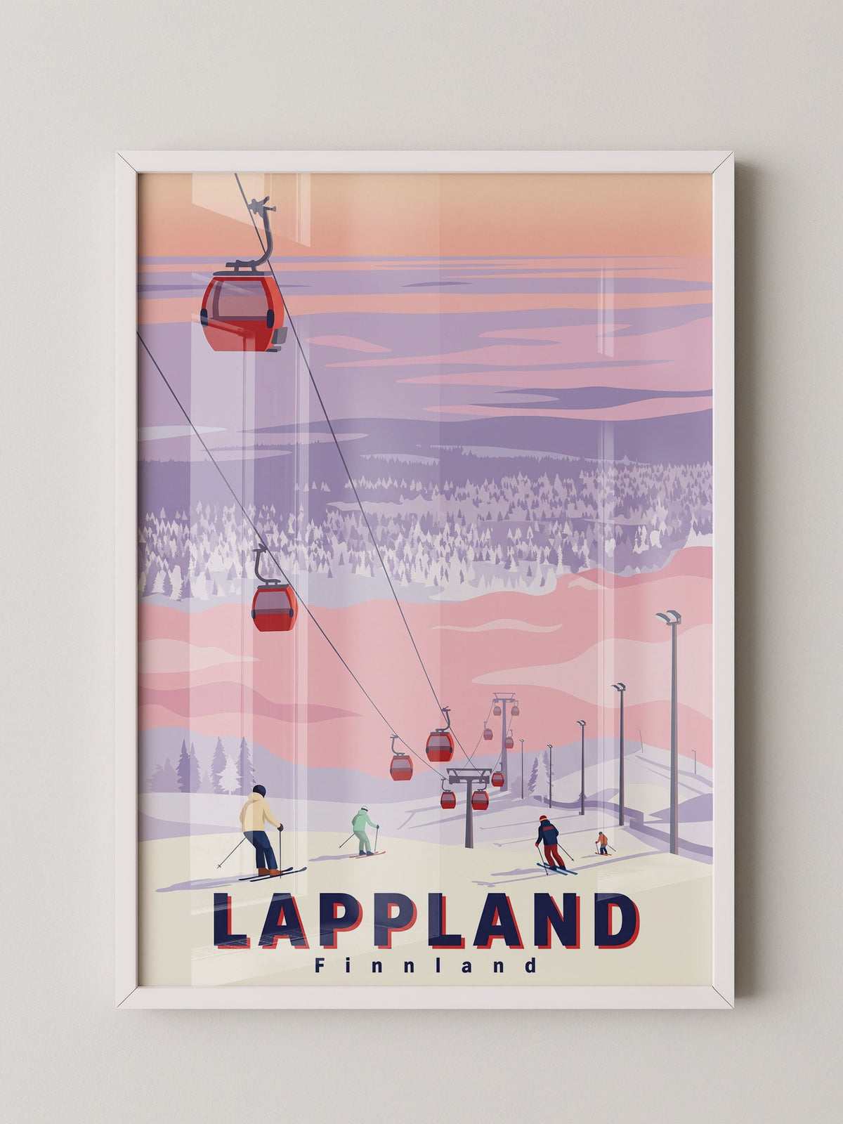 Lappland Skifahren Illustration