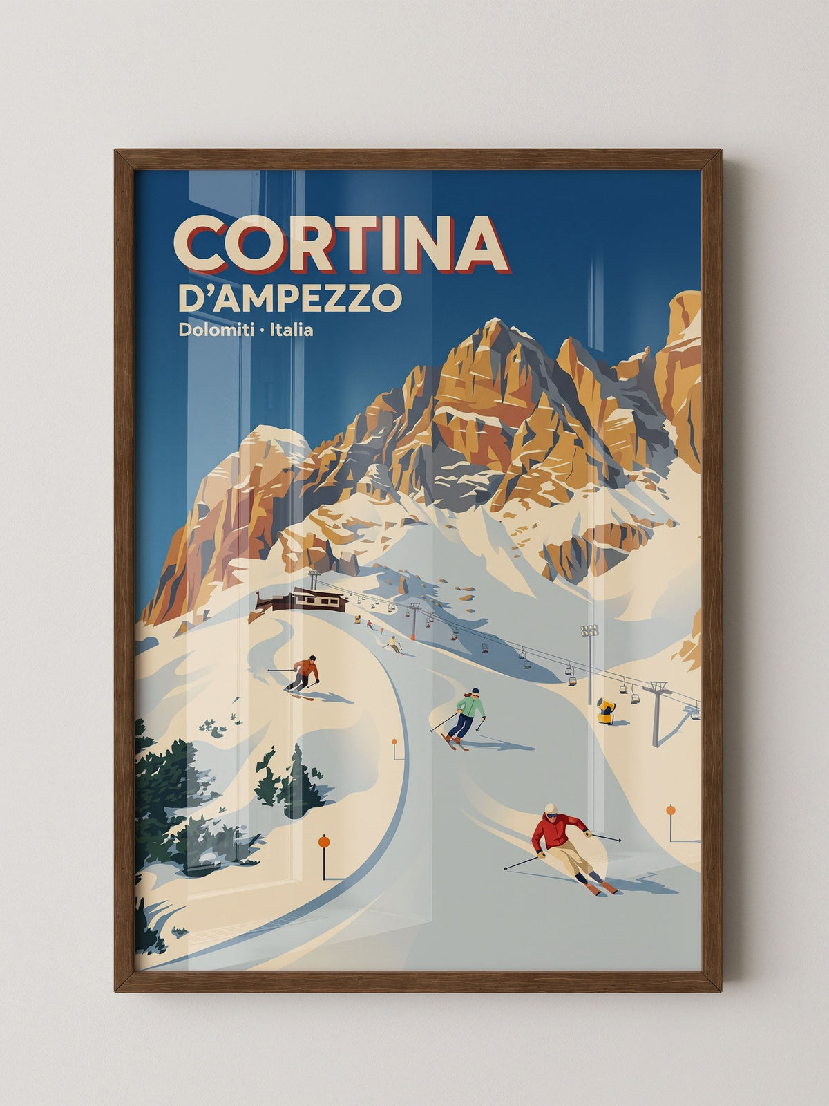 Cortina Skigebiet Retro