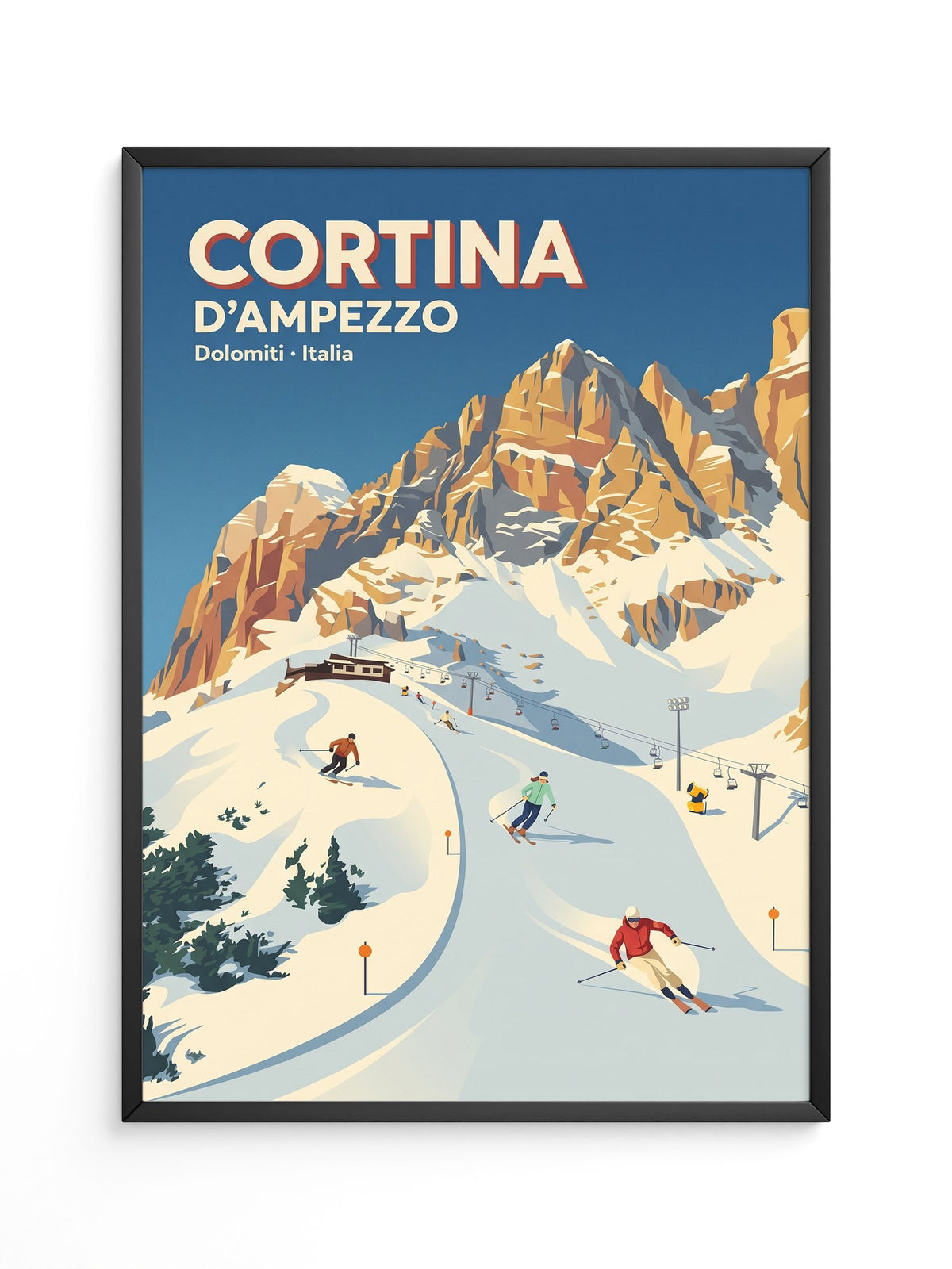 Cortina Skigebiet Retro