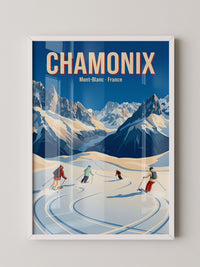 Skifahrer Alpen Retro