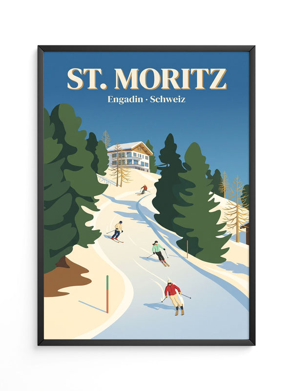 Skifahrer Berglandschaft Blau
