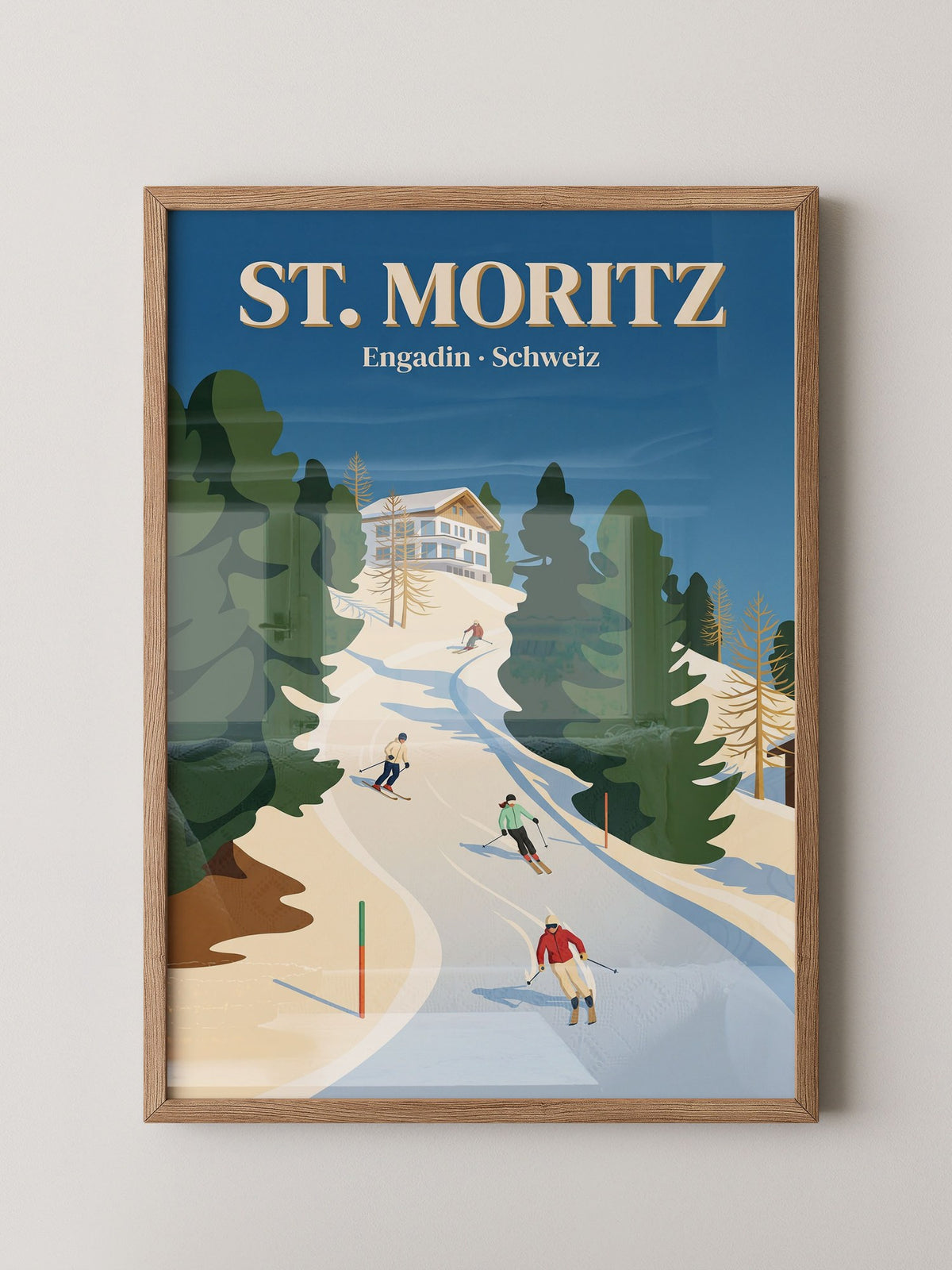 Skifahrer Berglandschaft Blau
