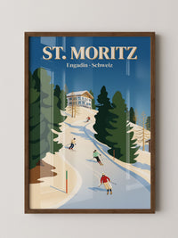 Skifahrer Berglandschaft Blau