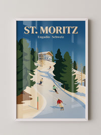 Skifahrer Berglandschaft Blau