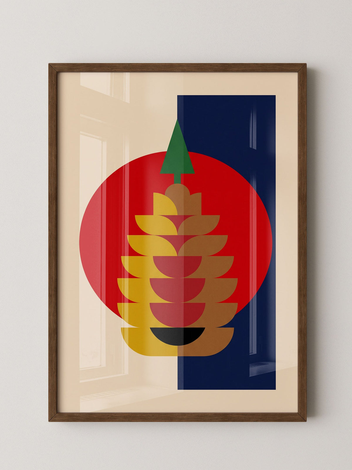 Abstrakte Form Rot & Blau