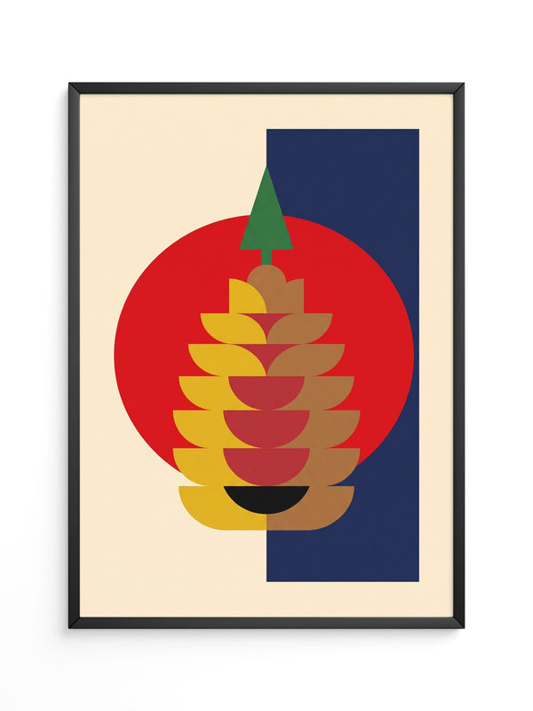 Abstrakte Form Rot & Blau