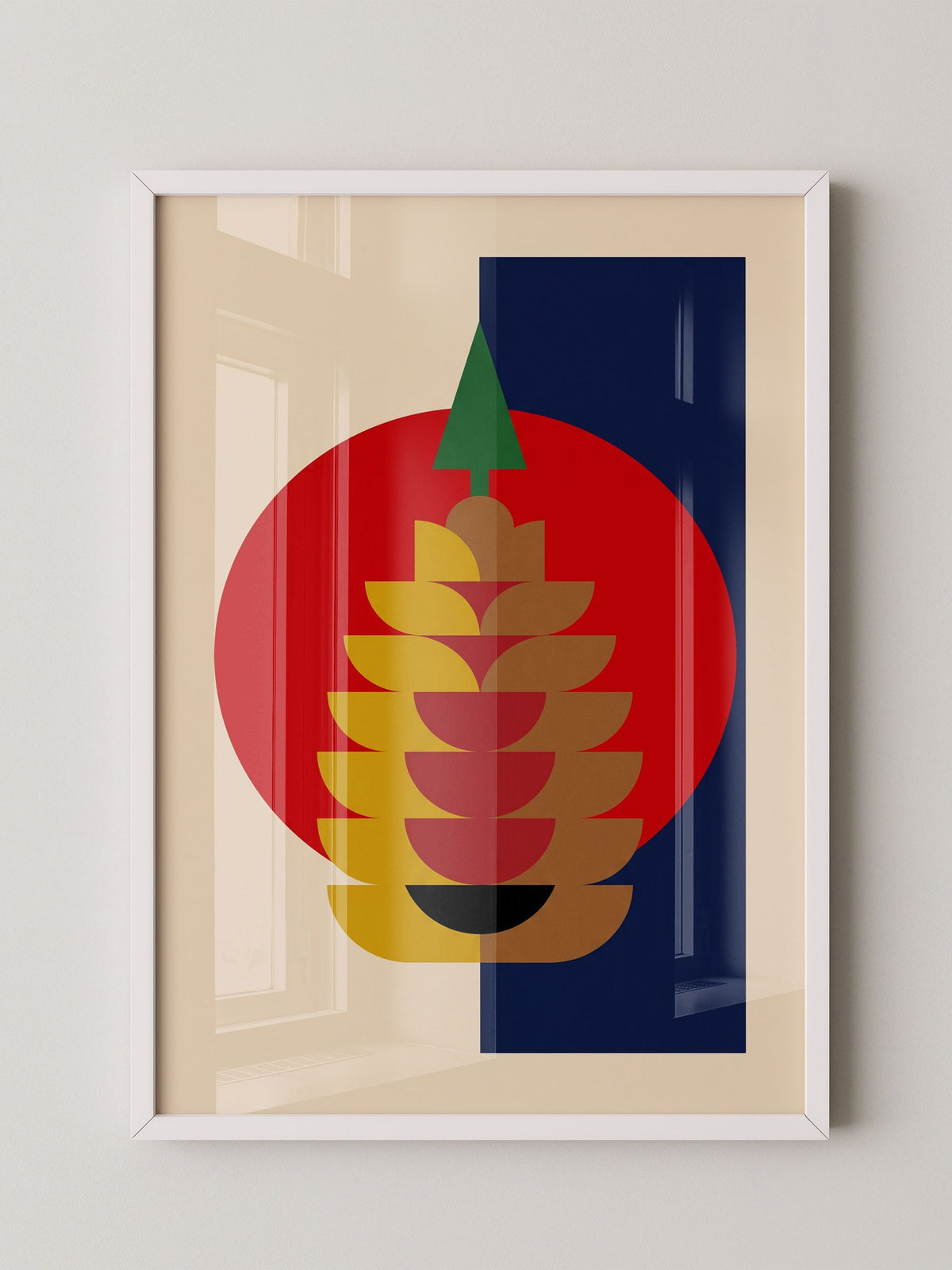 Abstrakte Form Rot & Blau