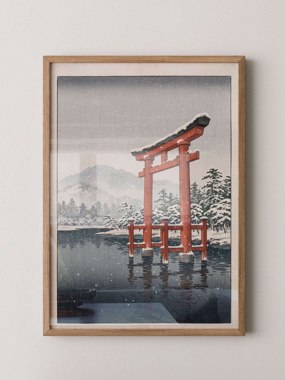 Torii-Schneelandschaft Rot