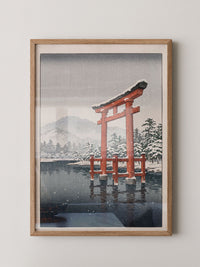 Torii-Schneelandschaft Rot