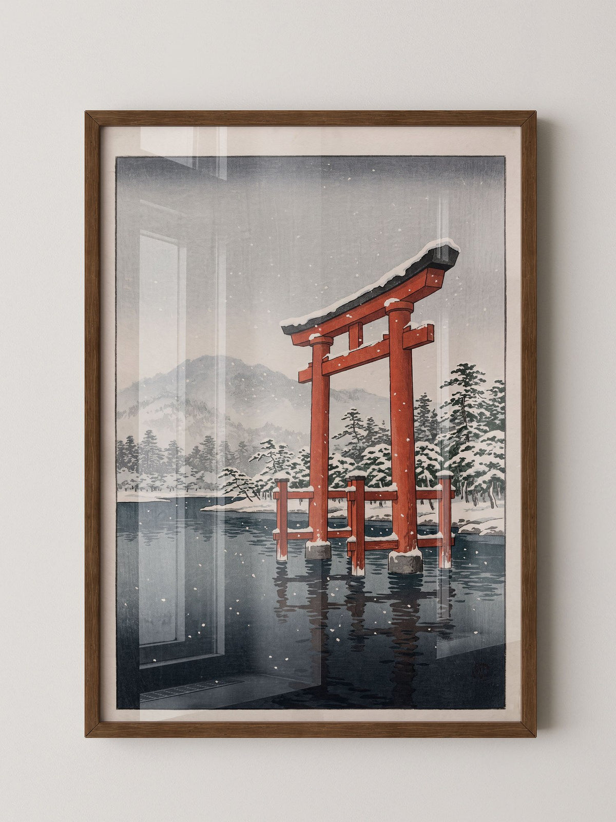 Torii-Schneelandschaft Rot