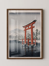 Torii-Schneelandschaft Rot