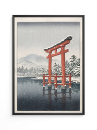 Torii-Schneelandschaft Rot