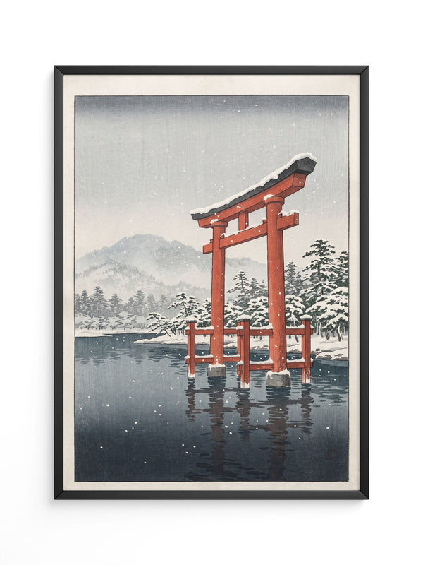 Torii-Schneelandschaft Rot
