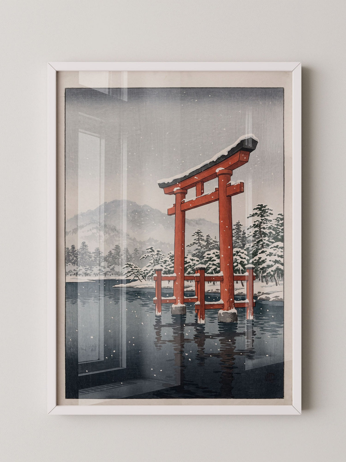 Torii-Schneelandschaft Rot