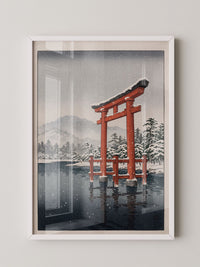 Torii-Schneelandschaft Rot