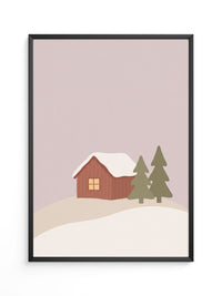 Winterliche Hütte Landschaft