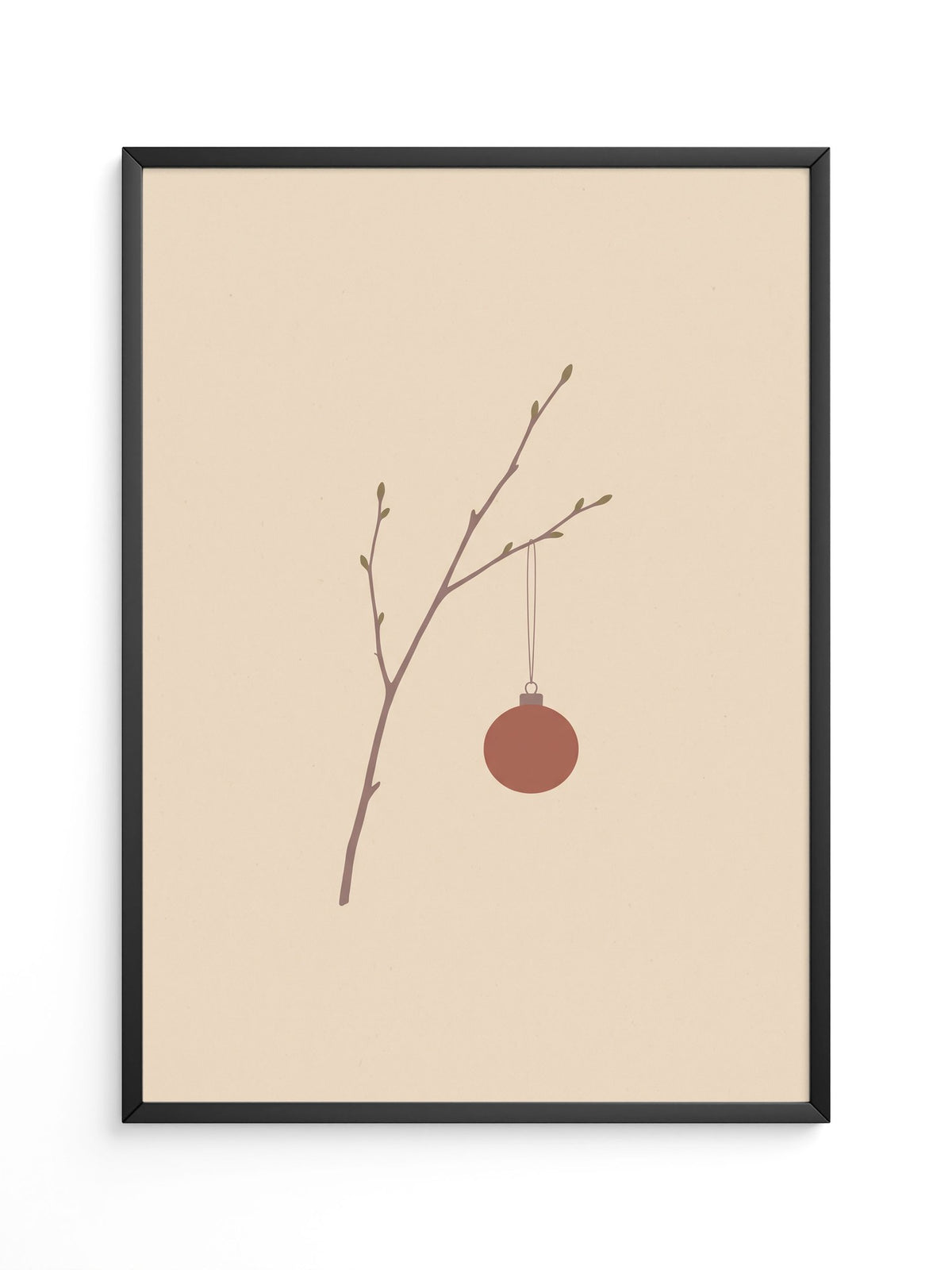 Minimalistischer Zweig mit Kugel