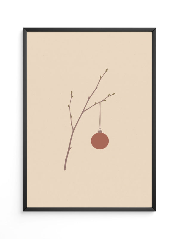 Minimalistischer Zweig mit Kugel