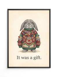 Hase Weihnachtspullover Cartoon