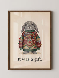 Hase Weihnachtspullover Cartoon